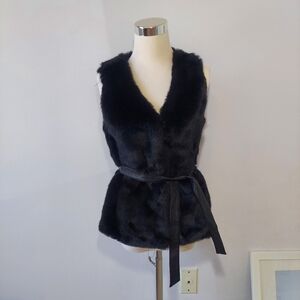 Black faux fur gilet vest